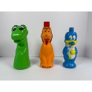 Vintage Soaky Bubble Bath Bottles Pluto Chilly Willy Cecil Sea Serpent Lot of 3